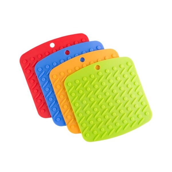 Hastings Home Silicone Pot Holder, Trivet Mat, Jar Opener, Spoon Rest, and Garlic Peeler - 4 pc - by Hastings Home 848218HIT - main